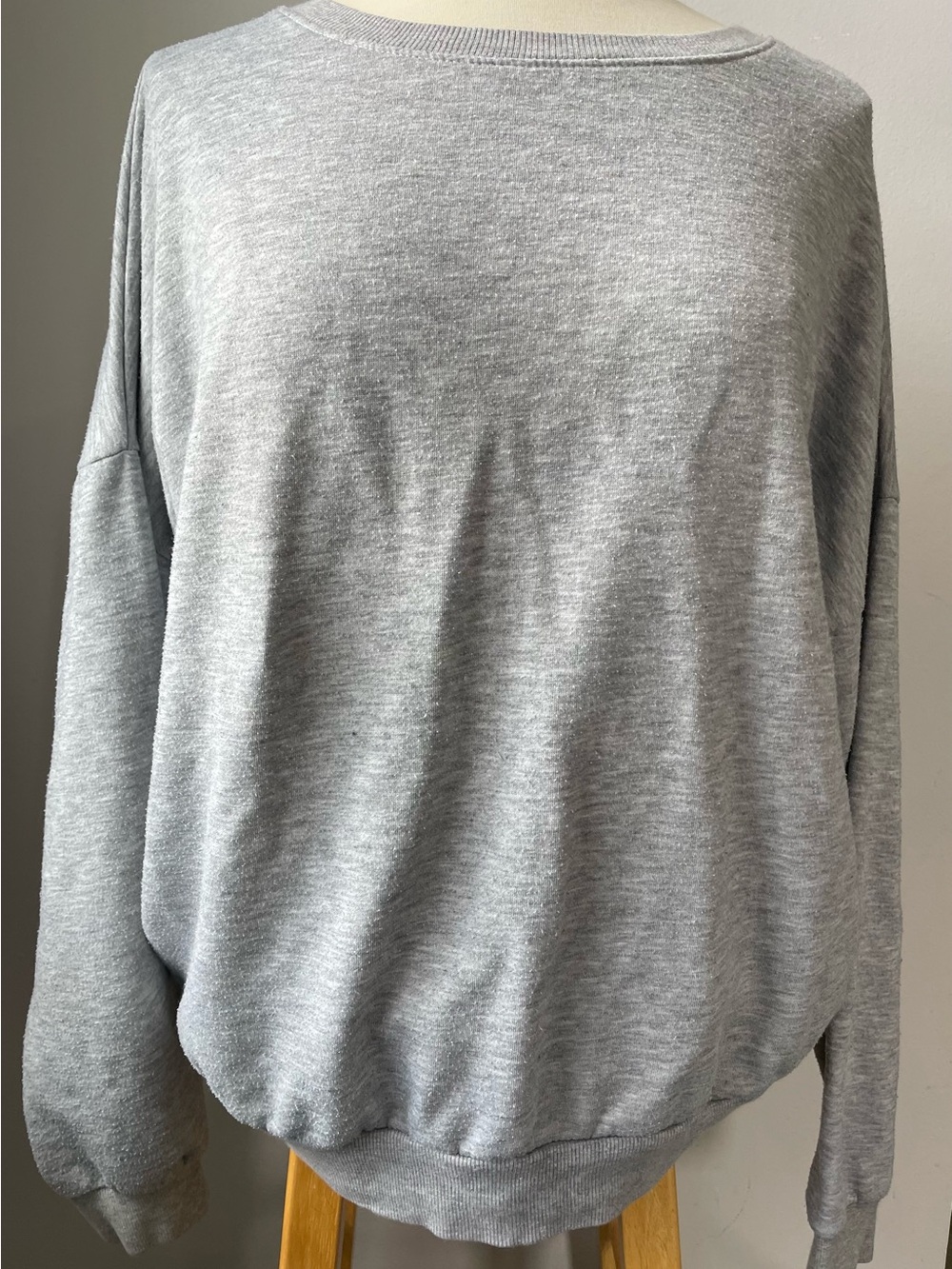Ardene Light Gray Relaxed Pullover Sweatshirt Size L